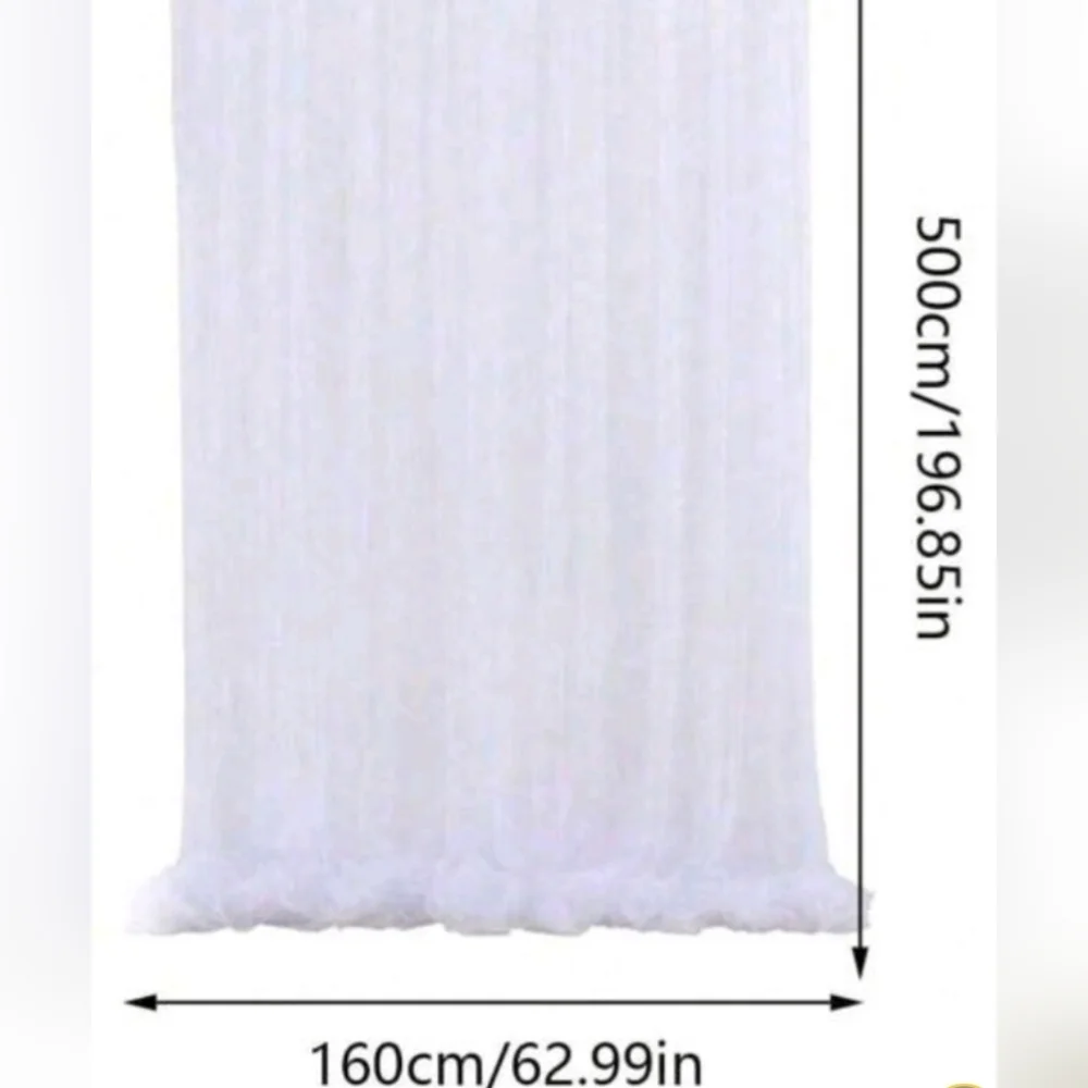 Sheer White Curtain Panel 16ft X 5ft 16x5 Party Wedding Backdrop Display Drape - Picture 8 of 8